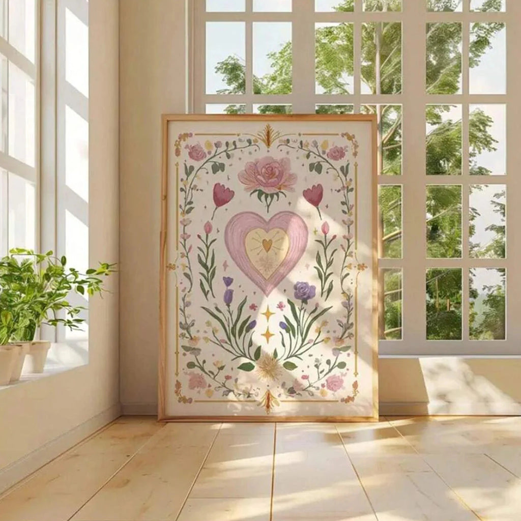 Boho Romantic Botanical Wall Art Print | Canvas Poster for Living Room & Bedroom