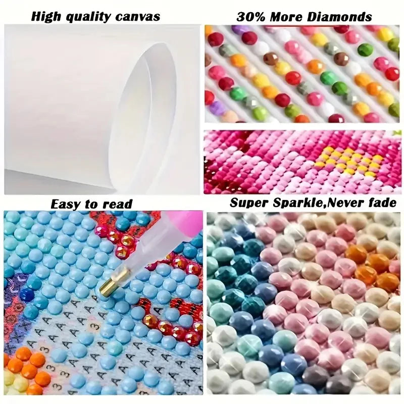 Cute Scenic Diamond Painting Kit | Full-Drill Round Diamonds