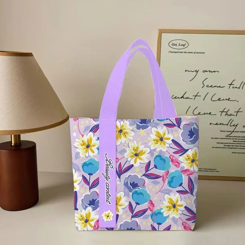 Floral Canvas Tote Bag | Large or Lunch-Bag Size