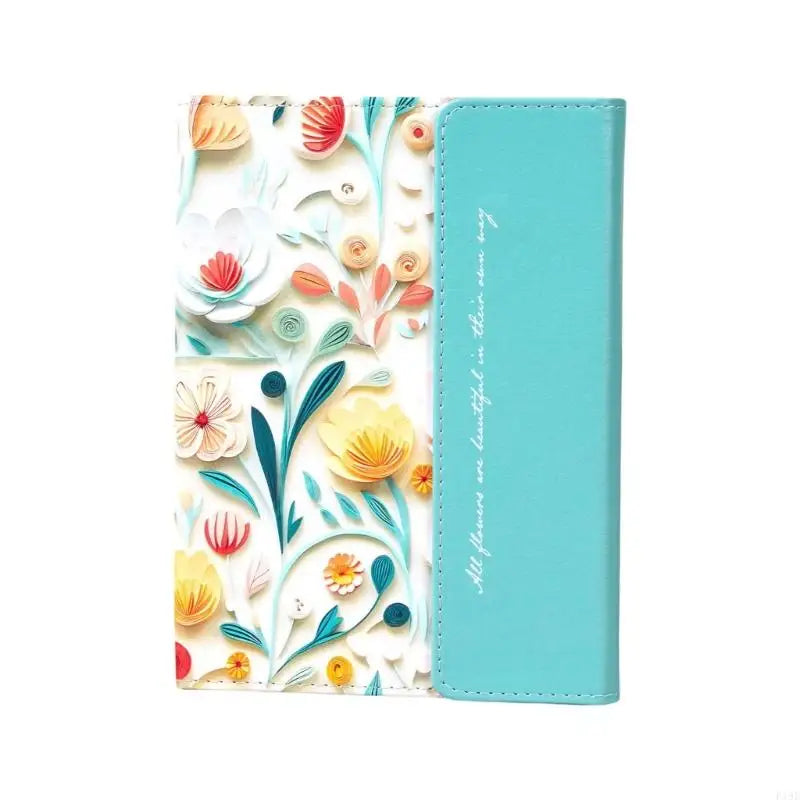 Floral PU Leather Notebook | 100-Page Lined Journal with Triple-Fold Closure