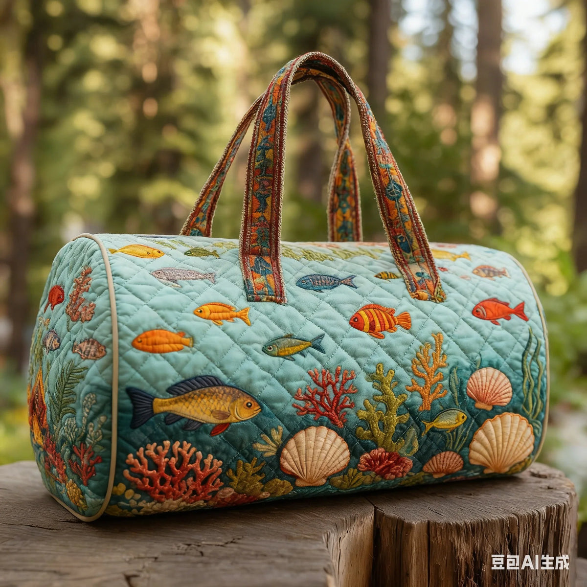 3D Quilted Travel Bag | Boho Print Handbag & Tote