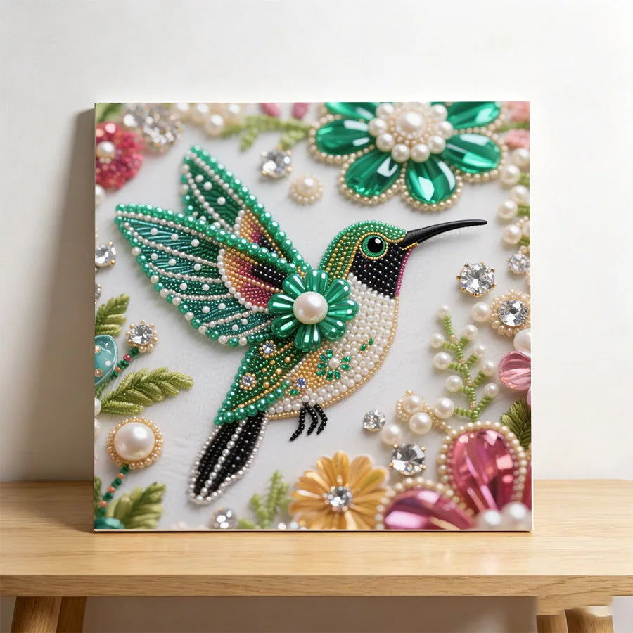 Pearl Bird Diamond Painting Kit | Mixed-Shape Resin Diamonds