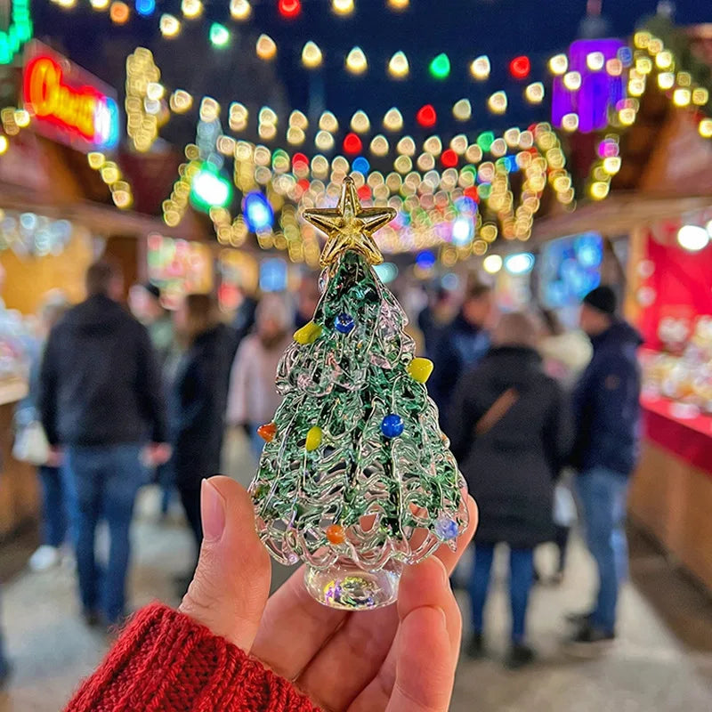 Mini Glass Christmas Tree Figurine