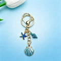 Boho Sea Star & Shell Pearl Bag Charm – Summer Handbag & Keychain Pendant