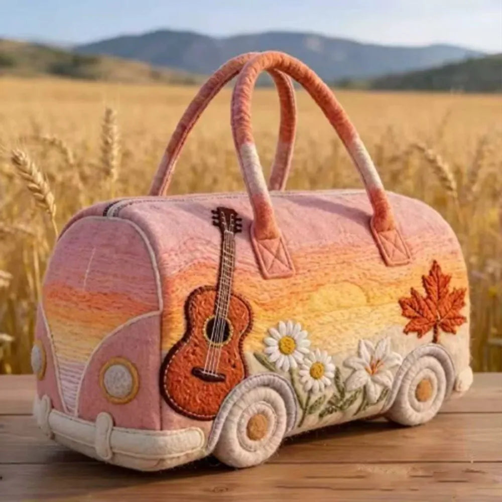 3D Quilted Duffle Bag | Boho Travel & Gym Tote