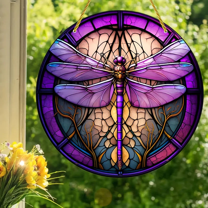 Stained Glass Dragonfly Suncatcher