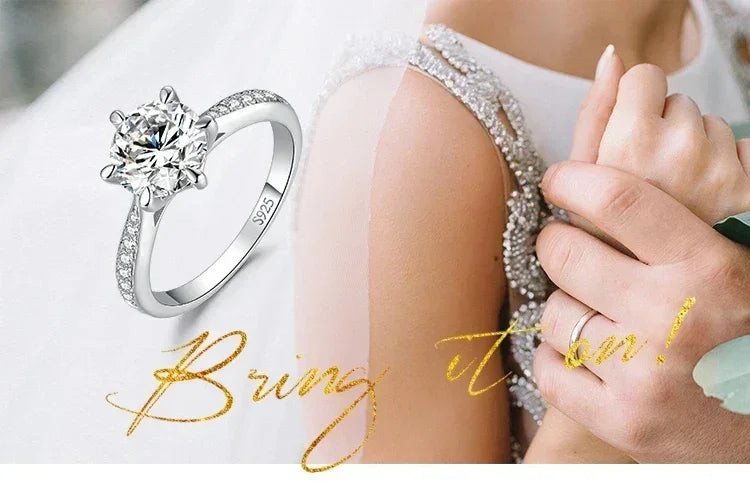 Starlight Round Moissanite Sterling Silver Ring