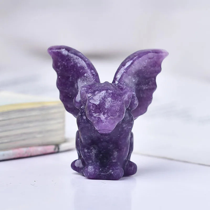 Natural Stone Crystal Gargoyle Figurine