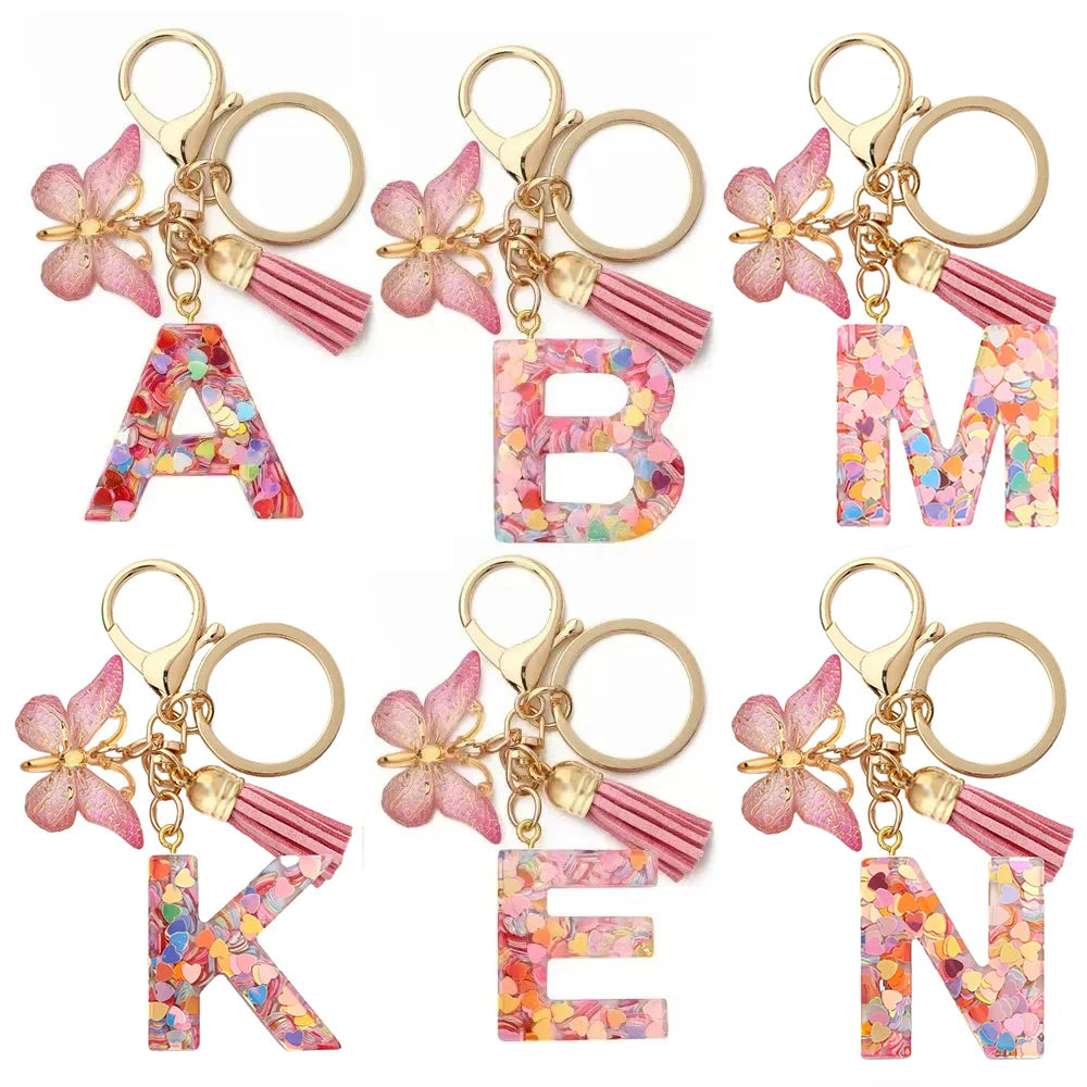 A–Z Letter Keychain Bag Charm with Lobster Clasp