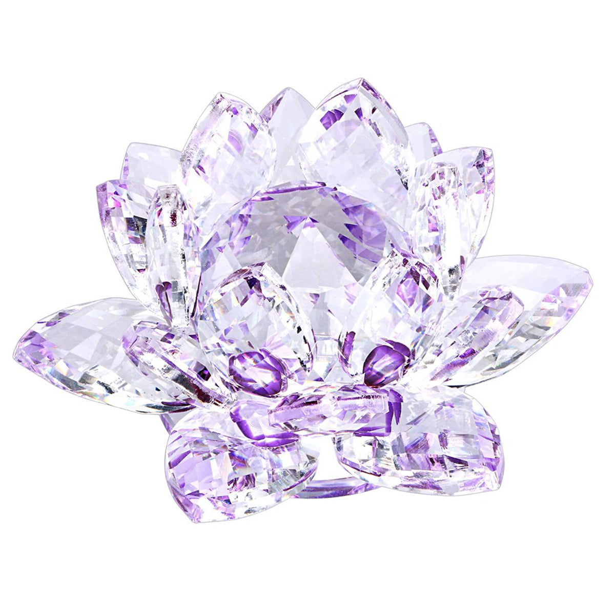 Crystal Lotus Flower Figurine | Sparkling Glass Décor in 8 Colors