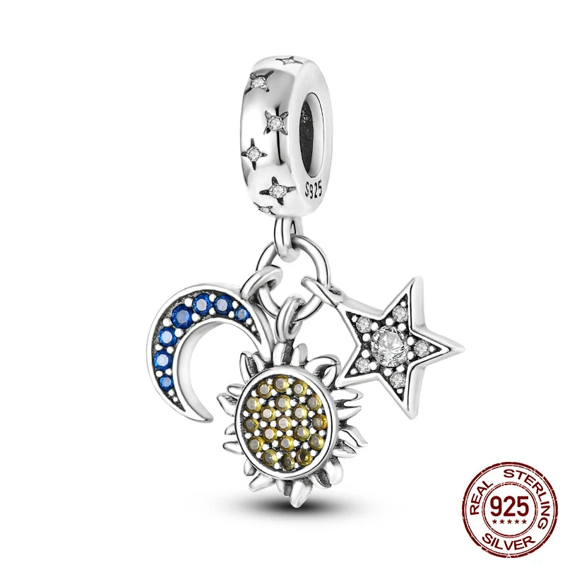 925 Sterling Silver Charm Holder Set – Bag Charm & Key Ring for DIY Jewelry
