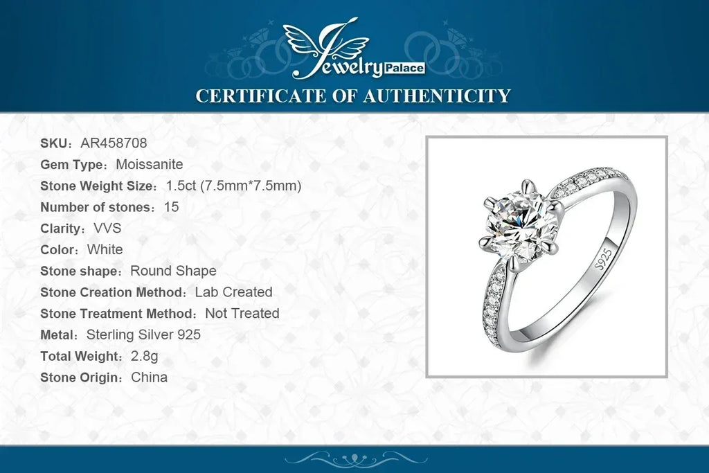 Starlight Round Moissanite Sterling Silver Ring