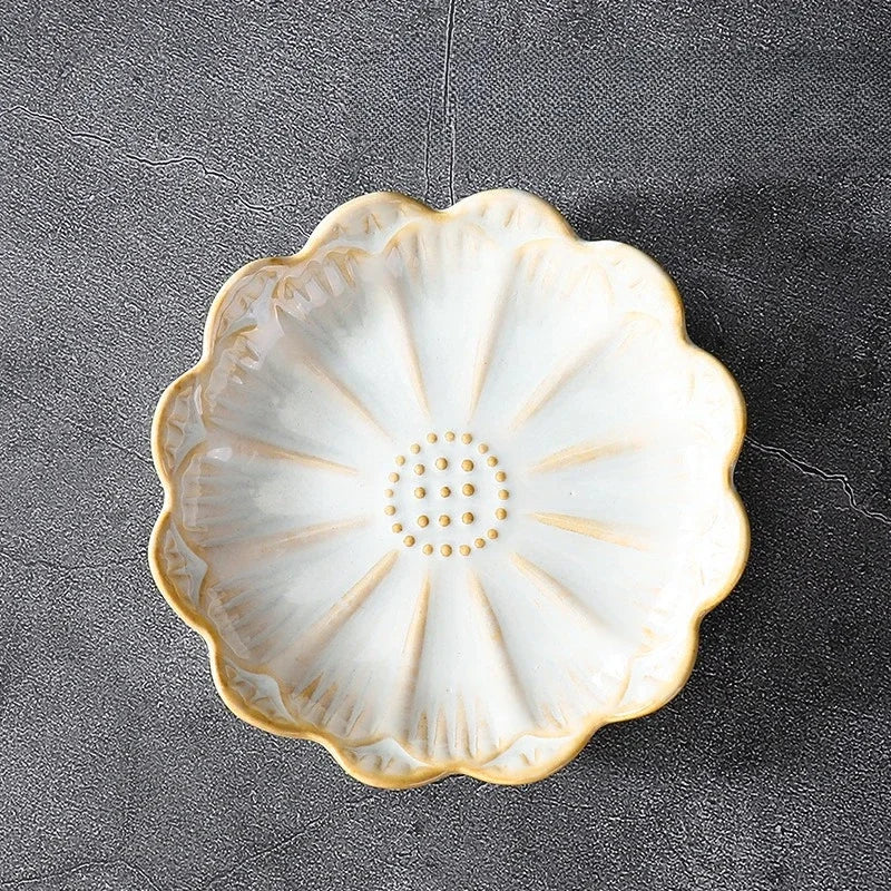 Lotus Leaf Ceramic Jewelry Bowl | Boho Organizer