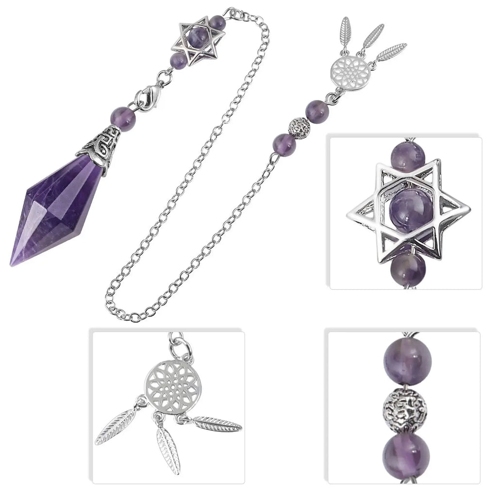 Crystal Pendulum with Dreamcatcher Chain