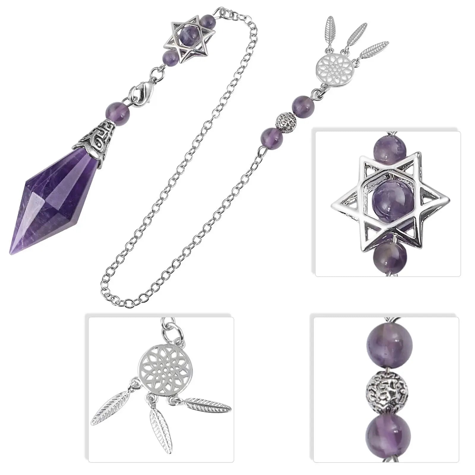 Crystal Pendulum with Dreamcatcher Chain