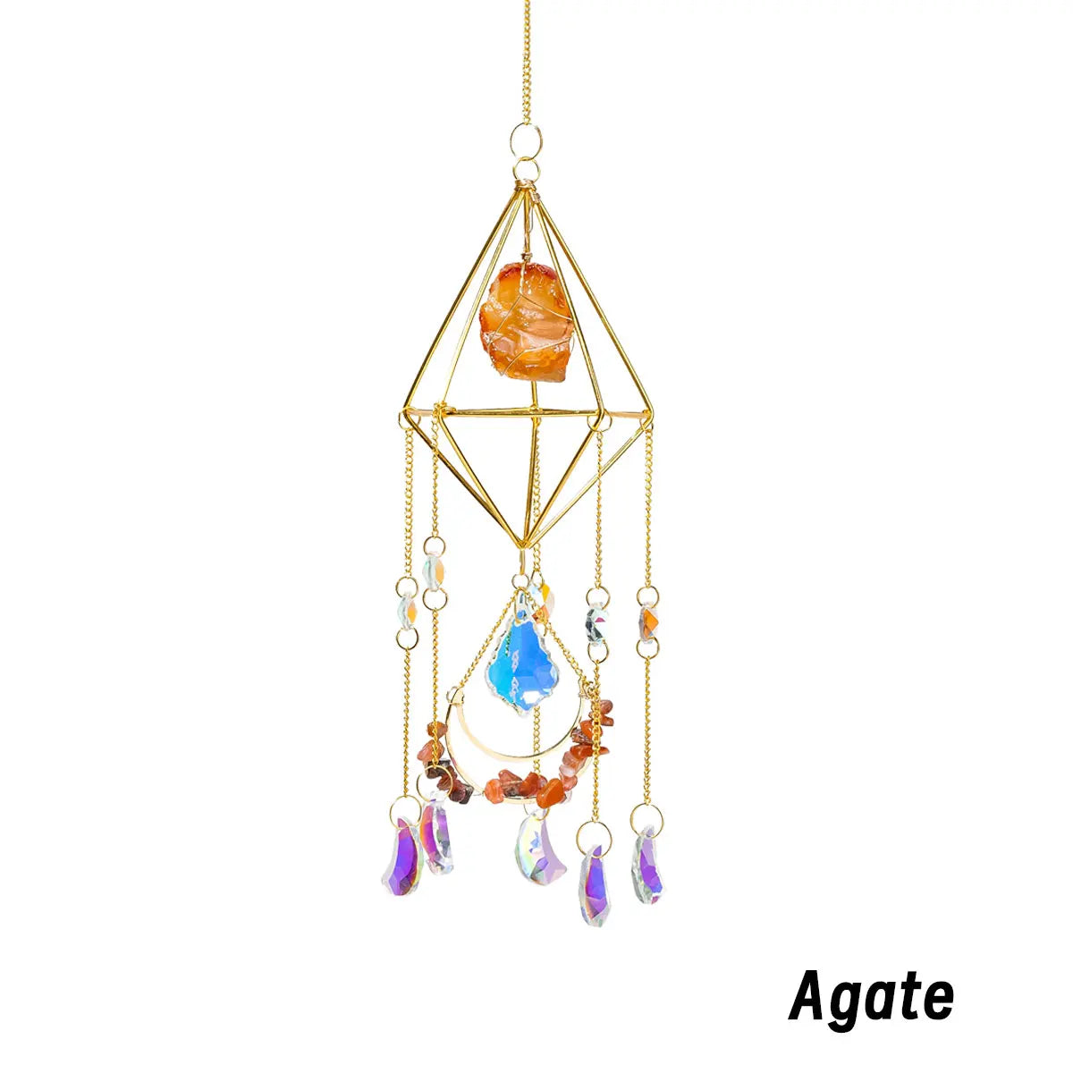 Natural Raw Stone Crystal Suncatcher
