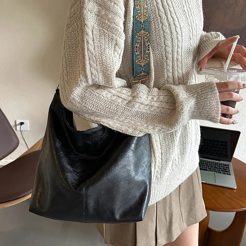 Wander Muse Faux Leather Bag | Wide Geometric Strap