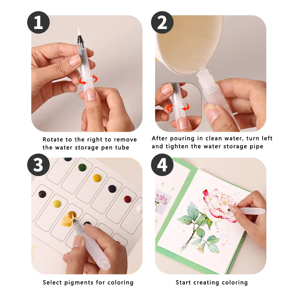 Watercolor Painting Set with Dipping Pen & Paper | 6-Piece Creative Art Kit
