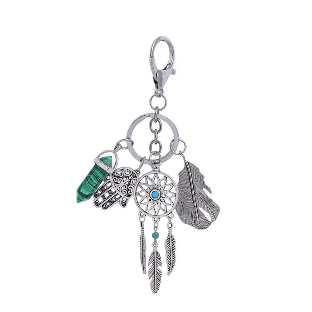 Dreamcatcher Keychain & Bag Charm — Boho Feather Accessory