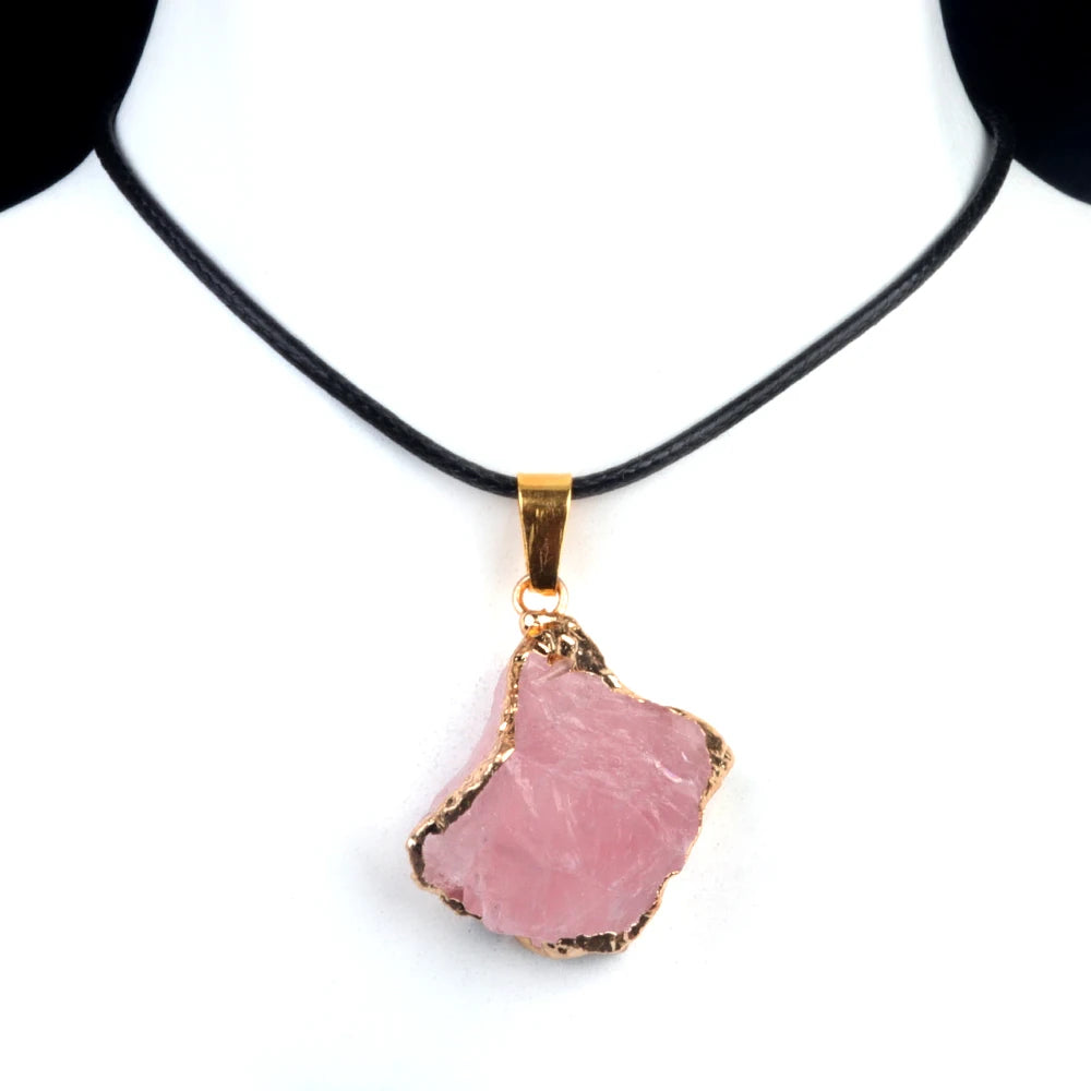 Colorful Glass Crystal Pendant Necklace — Irregular Energy Choker for Women