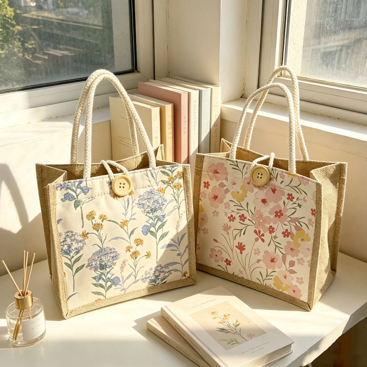 Mini Floral Linen Handbag | Boho Square Bag for Women | 6 Styles