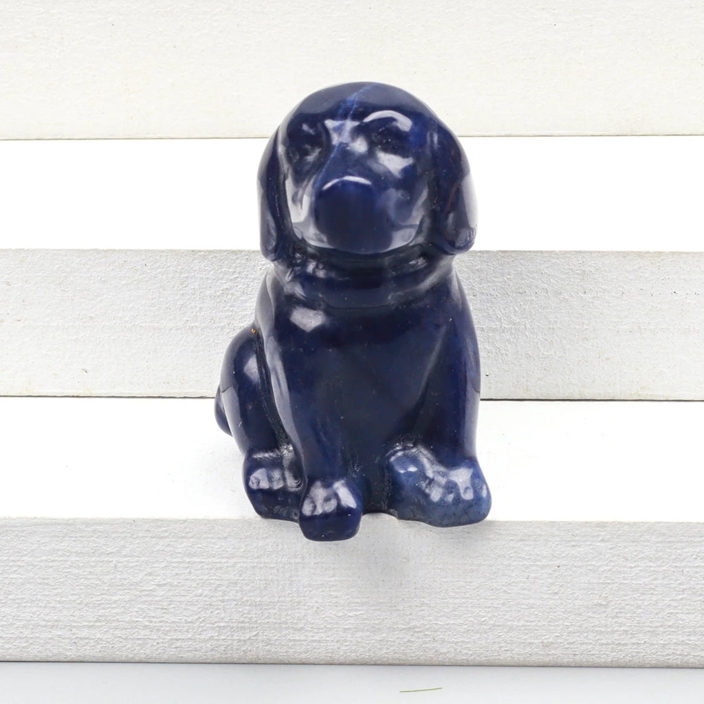 Mini Sitting Puppy Figurine | Stone & Opalite Options
