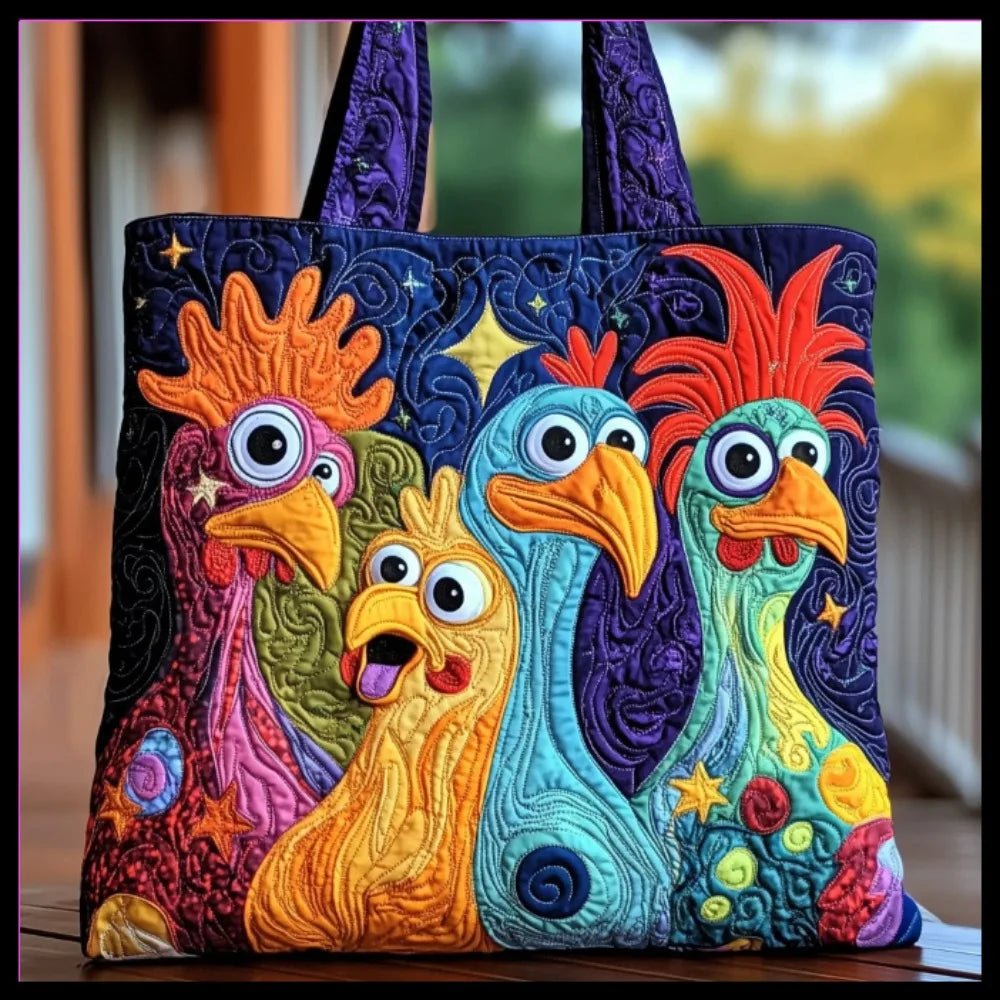 Vintage Quilted Canvas Tote Bag | 3D Art Prints for Nature & Animal Lovers