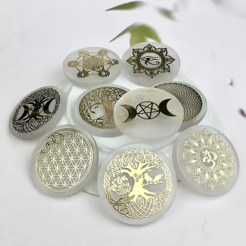 Natural Crystal Selenite Charging Plate