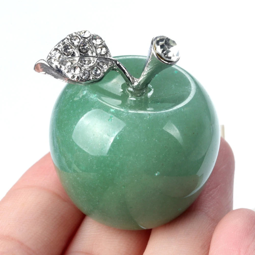 Mini Crystal & Decorative Stone Apple Carvings