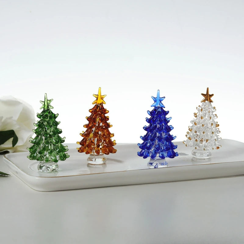 Crystal Mini Christmas Tree Figurine | Holiday Crystal Ornament & Decor