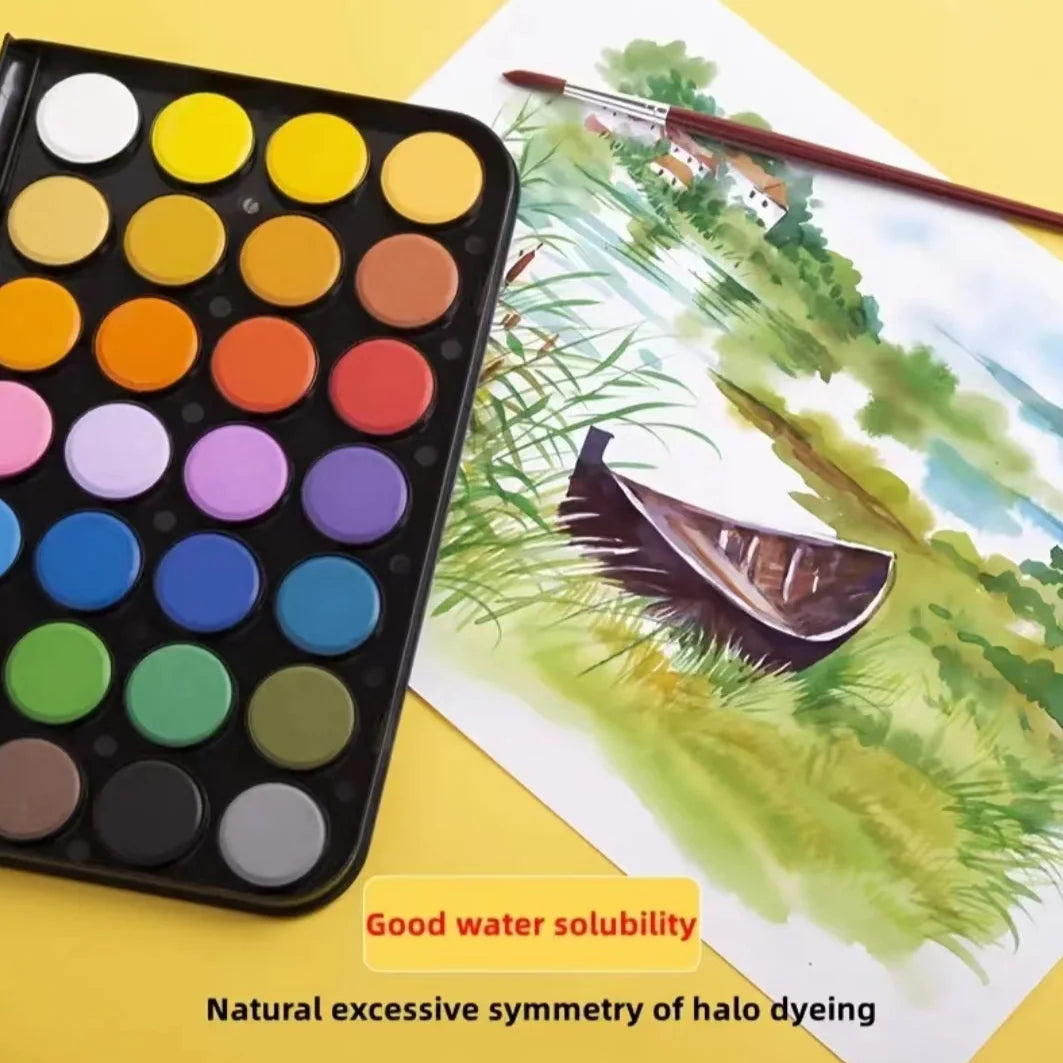 Watercolor Paint Set with Brushes & Case | 16, 36 or 48 Colors