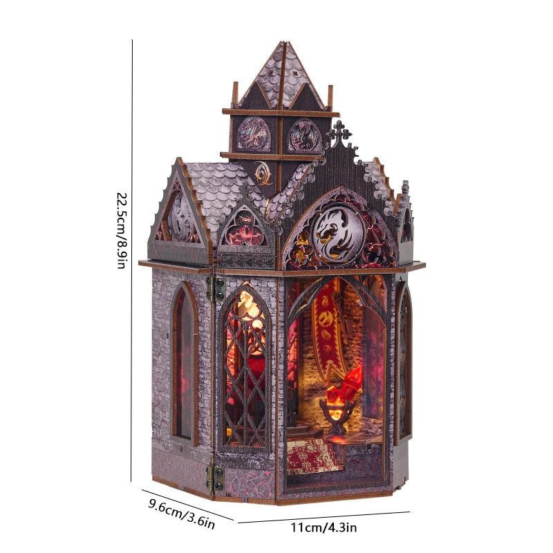 DIY Miniature Dollhouse Kit with LED Lights – 3D Wooden Handmade House for Home Decor & Gifting
