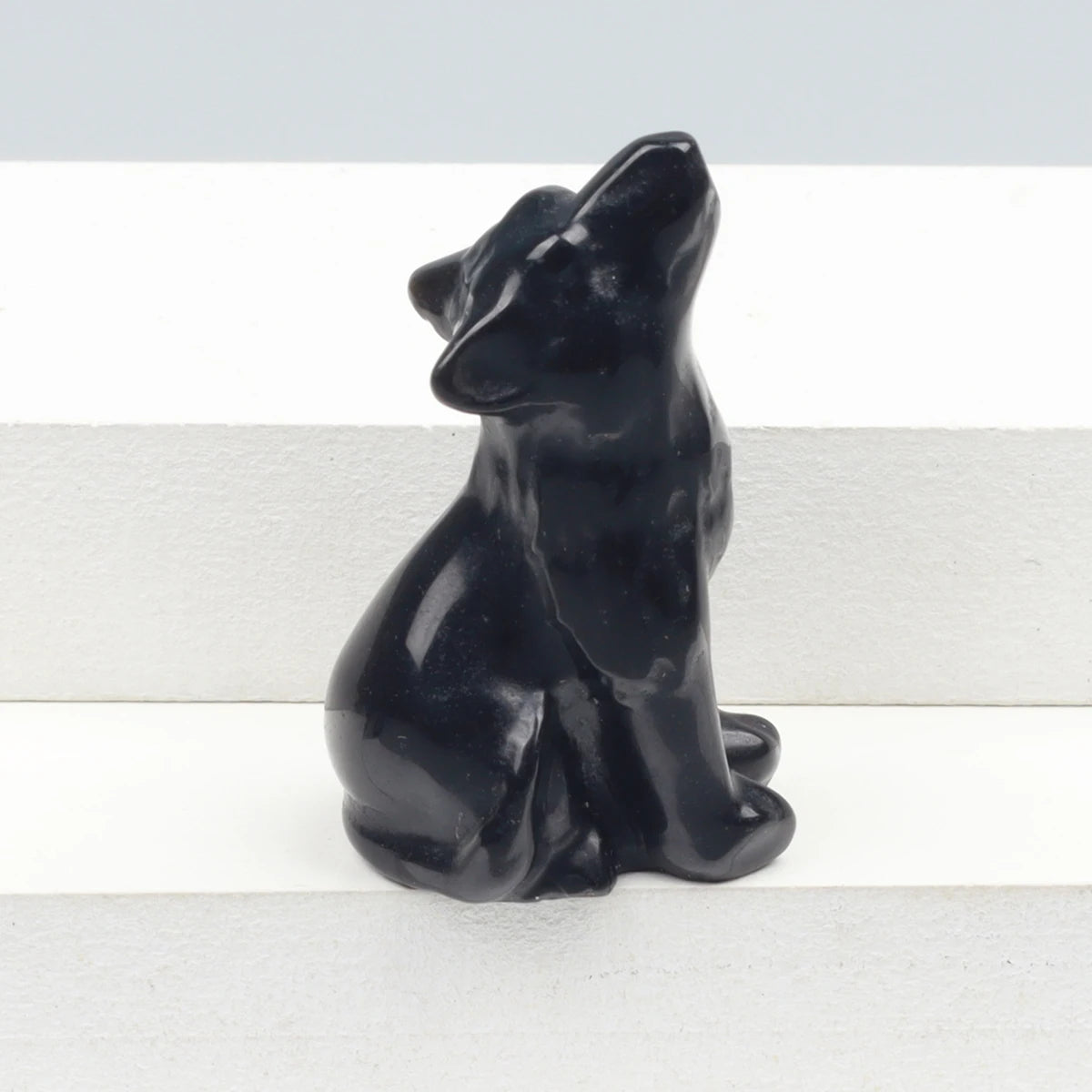 Carved Wolf Crystal Energy Stones