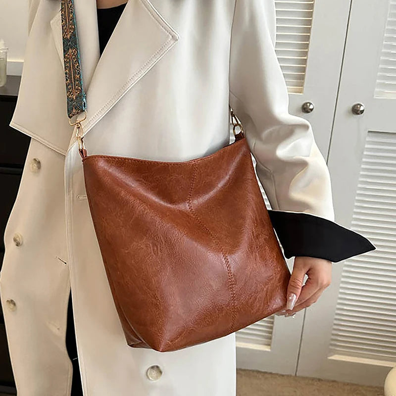 Wander Muse Faux Leather Bag | Wide Geometric Strap