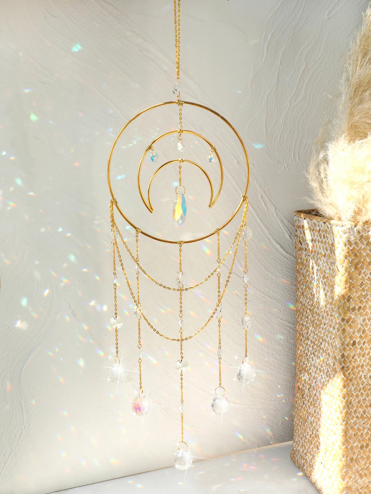 Moon Crystal Prism Suncatcher | Window Hanging