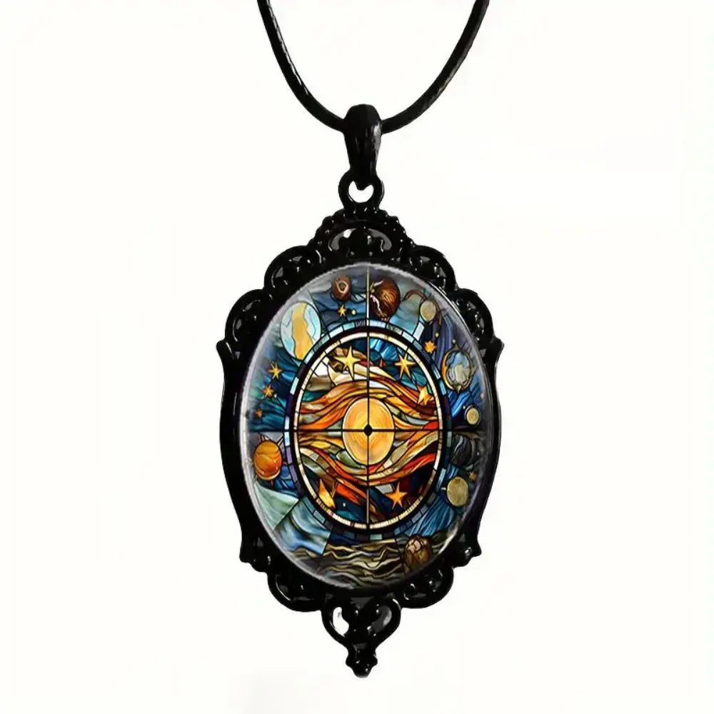 Gothic Sun & Moon Witch Necklace | Vintage Cameo Punk Charm | Witchy Jewelry Gift