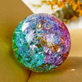 Ice Crack Crystal Ball | Colorful Glass Sphere for Home Décor & Fortune Telling