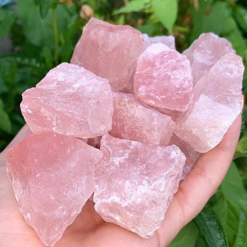 Raw Rose Quartz Healing Stone — Rough Pink Crystal Chunk