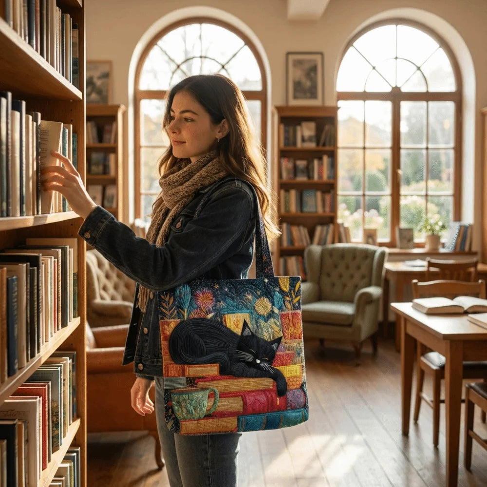 Vintage Quilted Canvas Tote Bag | 3D Art Prints for Nature & Animal Lovers