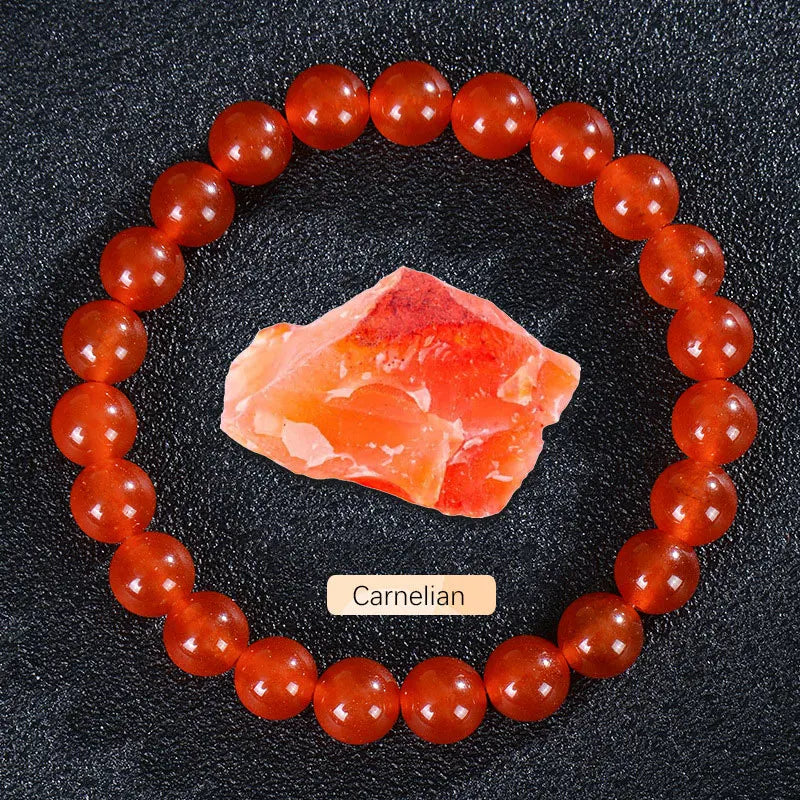 Natural Gemstone Beaded Bracelet — Healing Crystal Stretch Bracelet