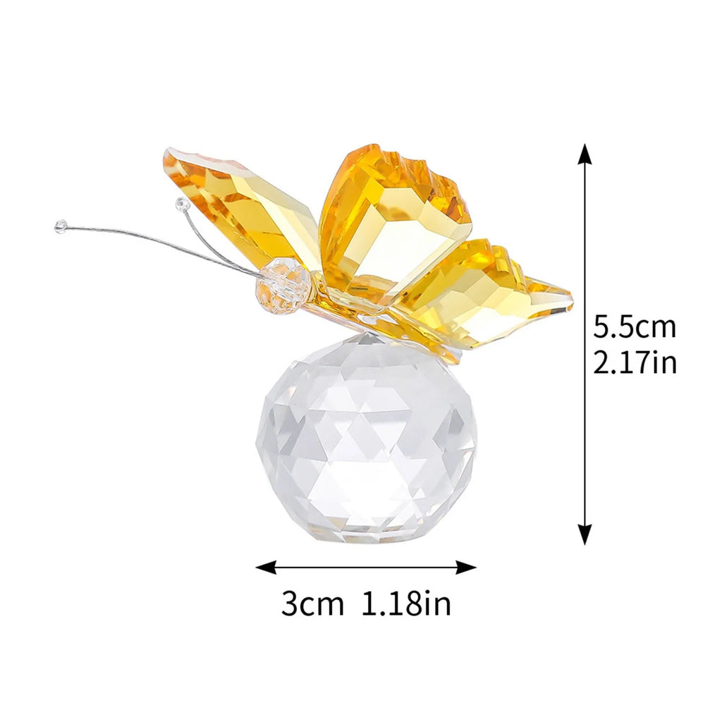 Crystal Cut Butterfly Ornament — Glass Figurine Desk & Home Décor