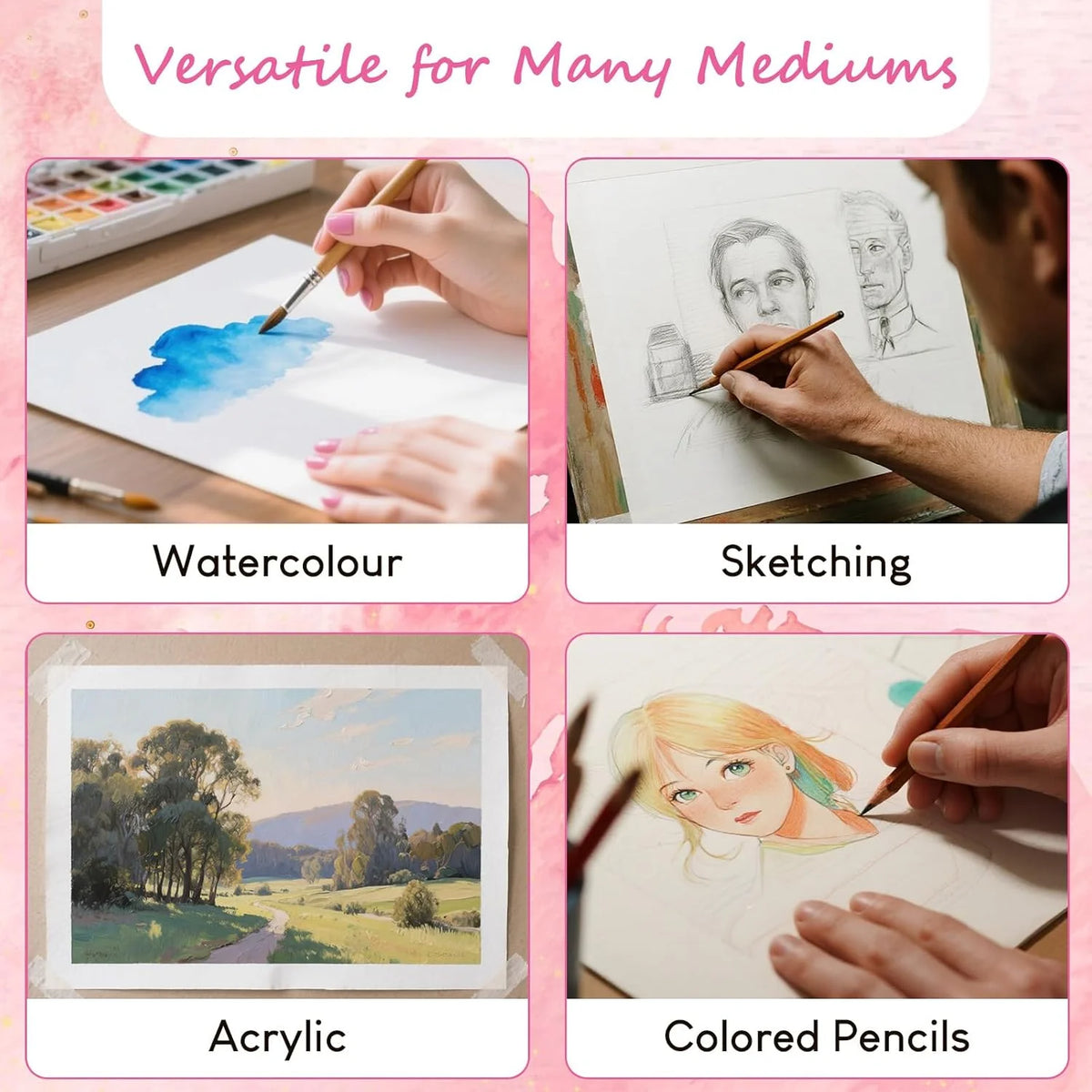 300gsm Watercolor Paper Book | 16 Sheets Anti-Curl Heavyweight Art Paper