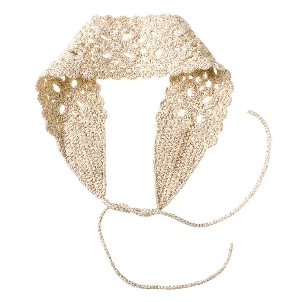 Boho Crochet Knit Headband | Handmade Hair Scarf & Wrap for Women