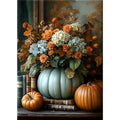 Autumn Pumpkin & Floral Canvas Print | Unframed Wall Art