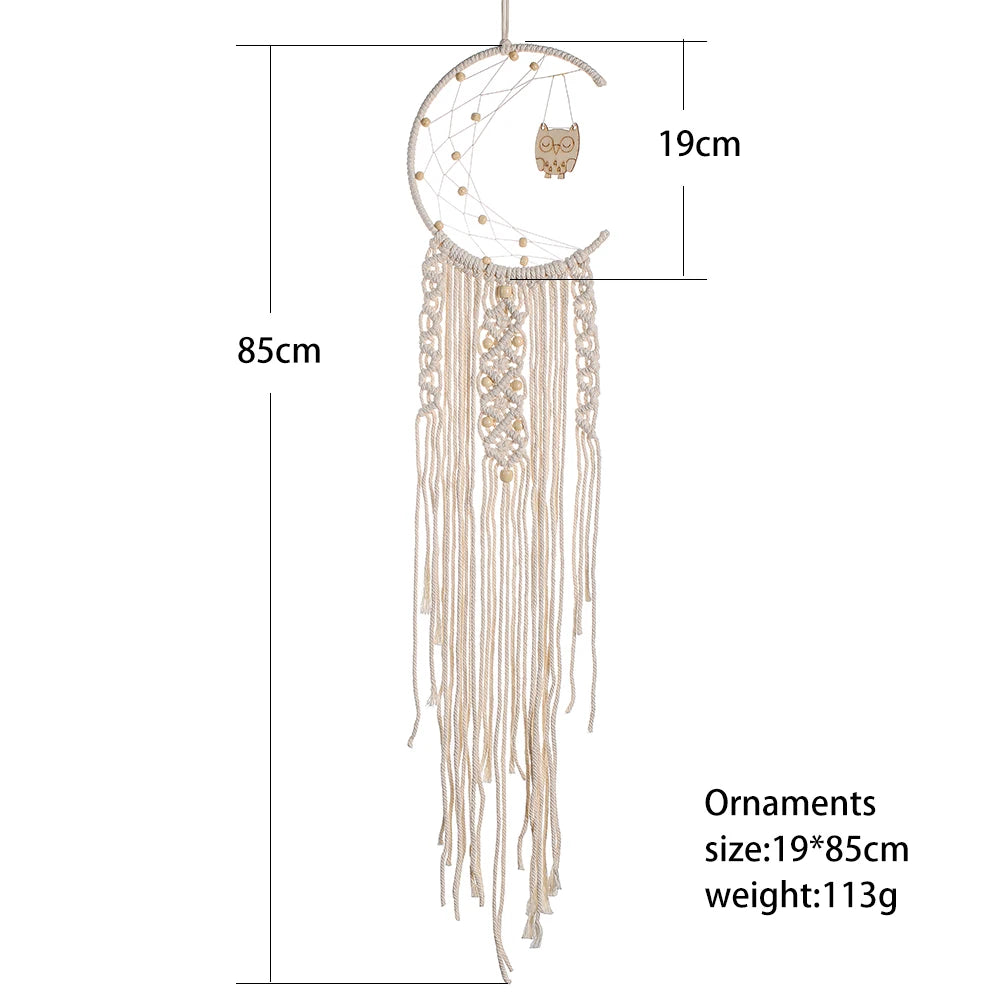 Boho Macrame Moon Dreamcatcher