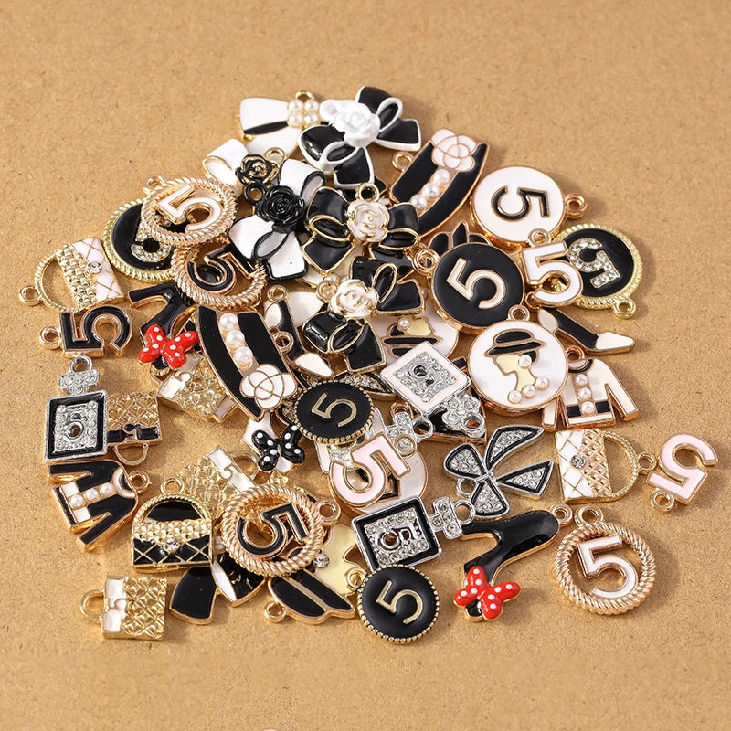 Enamel Charm Set for Jewelry Making | Bows, Bags & More (10 pcs)