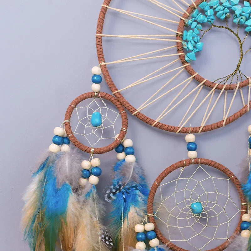 Five Ring Boho Dreamcatcher Wall Hanging