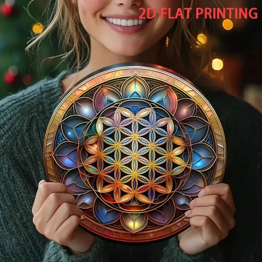 Flower of Life Mandala Wall Art | Sacred Geometry Iron Hanging Decor