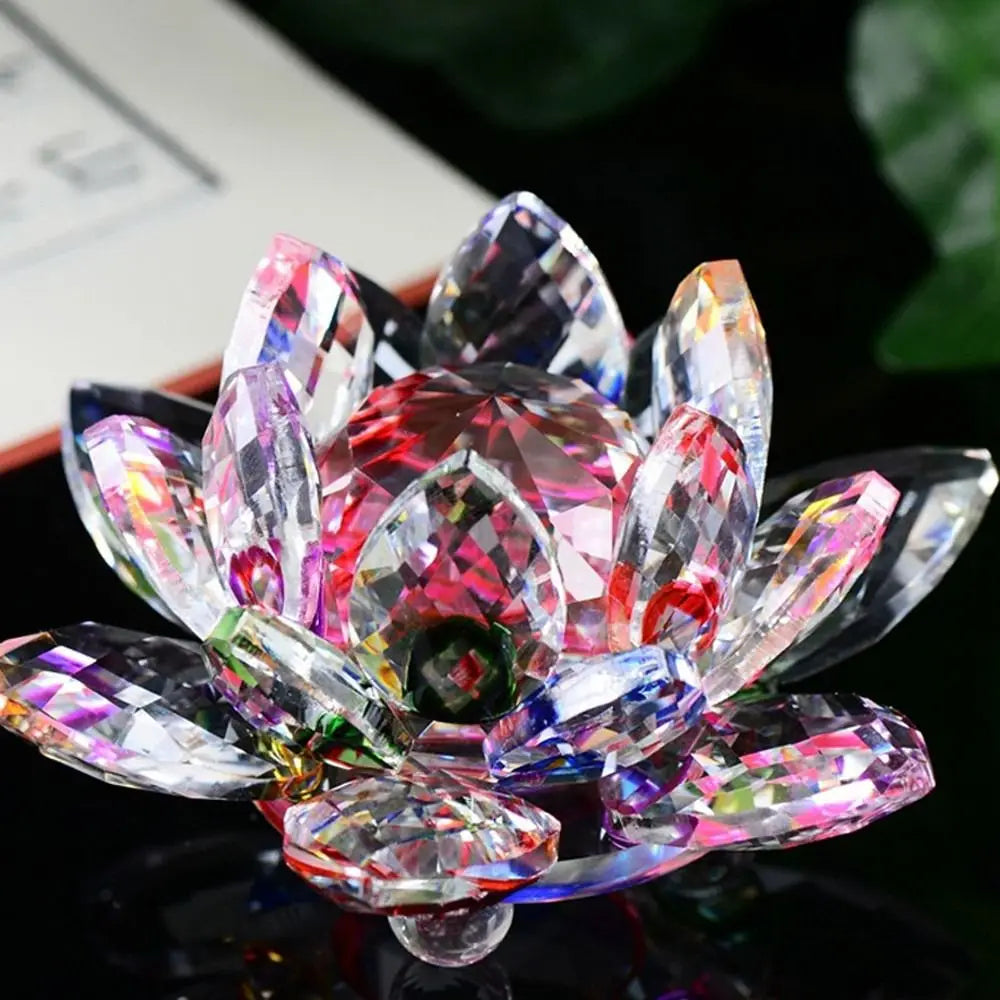 Crystal Lotus Flower Figurine — Healing Energy Home Decor & Gift