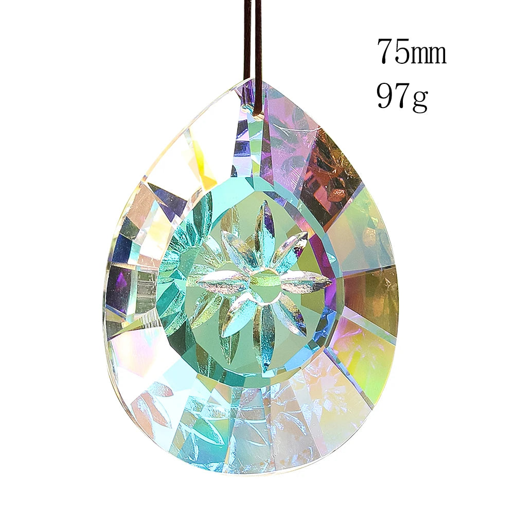 75mm Daisy Flower K9 Crystal Suncatcher Prism Pendant
